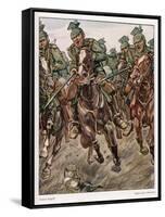 An Uhlan Cavalry Charge-Angelo Jank-Framed Stretched Canvas