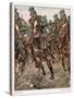 An Uhlan Cavalry Charge-Angelo Jank-Stretched Canvas