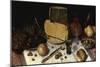 An Uitgestald Still Life of Grapes and Cheese on Pewter Plates?-Floris van Dijck-Mounted Giclee Print