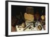 An Uitgestald Still Life of Grapes and Cheese on Pewter Plates?-Floris van Dijck-Framed Giclee Print