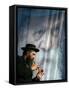 An Ultra-Orthodox Jewish Man Plays a Flute-null-Framed Stretched Canvas