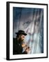 An Ultra-Orthodox Jewish Man Plays a Flute-null-Framed Photographic Print