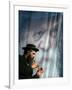 An Ultra-Orthodox Jewish Man Plays a Flute-null-Framed Photographic Print