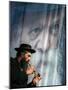 An Ultra-Orthodox Jewish Man Plays a Flute-null-Mounted Photographic Print