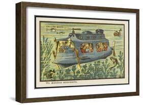 An Underwater Bus-Jean Marc Cote-Framed Art Print