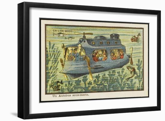 An Underwater Bus-Jean Marc Cote-Framed Art Print