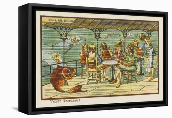 An Underwater Cafe-Jean Marc Cote-Framed Stretched Canvas