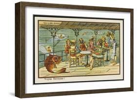 An Underwater Cafe-Jean Marc Cote-Framed Art Print