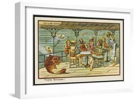 An Underwater Cafe-Jean Marc Cote-Framed Art Print