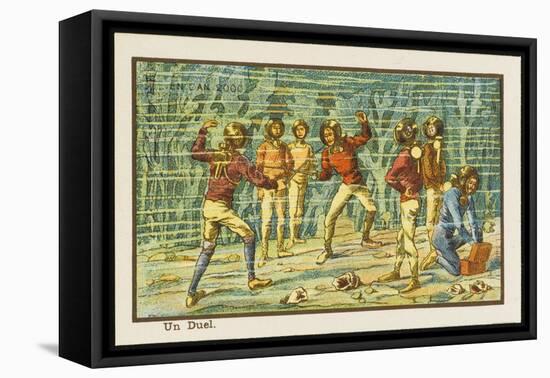 An Underwater Duel-Jean Marc Cote-Framed Stretched Canvas