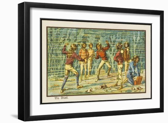 An Underwater Duel-Jean Marc Cote-Framed Art Print