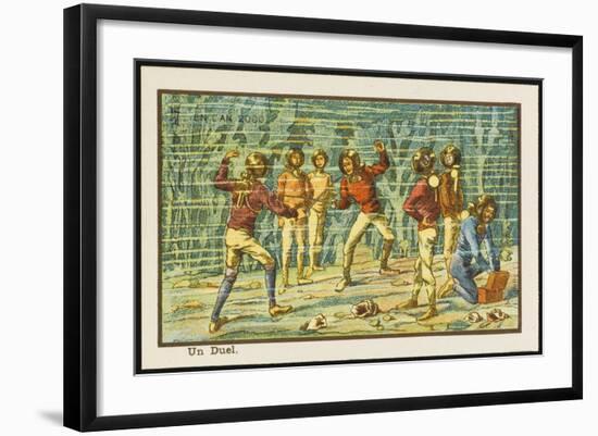 An Underwater Duel-Jean Marc Cote-Framed Art Print