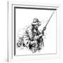 An Unhurried Old Man Sits on the Bank Pipe in Mouth and Rod in Hand for a Spot of Fishing-null-Framed Art Print