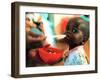 An Unidentified Baby is Fed at a Home for Hiv/Aids and Abandoned Children-null-Framed Premium Photographic Print