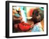 An Unidentified Baby is Fed at a Home for Hiv/Aids and Abandoned Children-null-Framed Premium Photographic Print