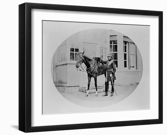 An Unidentified Cavalry Officer and His Mount, 1875-Robert French-Framed Giclee Print