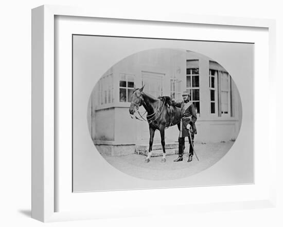An Unidentified Cavalry Officer and His Mount, 1875-Robert French-Framed Giclee Print