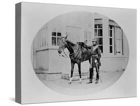 An Unidentified Cavalry Officer and His Mount, 1875-Robert French-Stretched Canvas