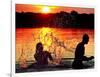 An Unidentified Couple Splashes in Lake Wandlitz Near Berlin on a Warm Evening-null-Framed Photographic Print