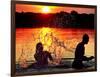 An Unidentified Couple Splashes in Lake Wandlitz Near Berlin on a Warm Evening-null-Framed Photographic Print