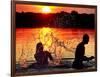 An Unidentified Couple Splashes in Lake Wandlitz Near Berlin on a Warm Evening-null-Framed Photographic Print