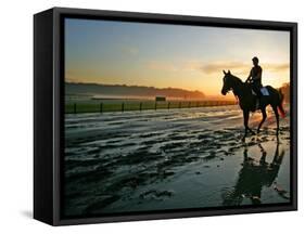 An Unidentified Horse and Rider on the Track at Belmont Park in Elmont, New York, June 9, 2006-Ed Betz-Framed Stretched Canvas