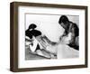 An Unidentified Japanese Tattoo Artist Works on a Woman's Backside-null-Framed Premium Photographic Print