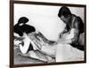 An Unidentified Japanese Tattoo Artist Works on a Woman's Backside-null-Framed Photographic Print