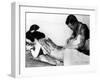 An Unidentified Japanese Tattoo Artist Works on a Woman's Backside-null-Framed Photographic Print