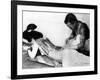 An Unidentified Japanese Tattoo Artist Works on a Woman's Backside-null-Framed Photographic Print