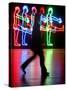 An Unidentified Visitor Passes an Art Installation by Bruce Naumann-null-Stretched Canvas
