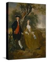 An Unknown Couple in a Landscape-Thomas Gainsborough-Stretched Canvas