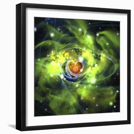 An Unusual Nebula in the Cosmos Has a Heart at its Center-null-Framed Art Print