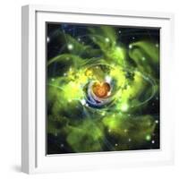 An Unusual Nebula in the Cosmos Has a Heart at its Center-null-Framed Art Print