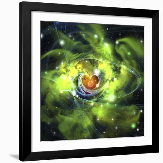 An Unusual Nebula in the Cosmos Has a Heart at its Center-null-Framed Art Print