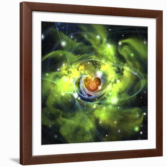 An Unusual Nebula in the Cosmos Has a Heart at its Center-null-Framed Art Print