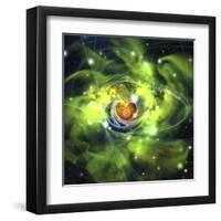 An Unusual Nebula in the Cosmos Has a Heart at its Center-null-Framed Art Print