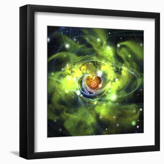 An Unusual Nebula in the Cosmos Has a Heart at its Center-null-Framed Art Print