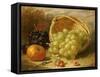 An Upturned Basket of Grapes, an Apple and Other Fruit-Eloise Harriet Stannard-Framed Stretched Canvas