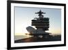 An X-47B Unmanned Combat Air System Aboard USS George H.W. Bush-null-Framed Photographic Print