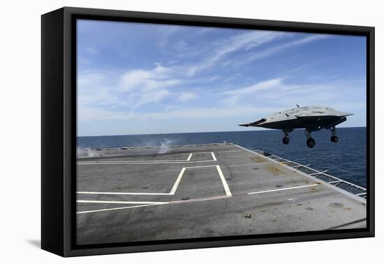 An X-47B Unmanned Combat Air System Launches from USS George H.W. Bush-null-Framed Stretched Canvas