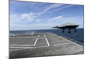 An X-47B Unmanned Combat Air System Launches from USS George H.W. Bush-null-Mounted Photographic Print