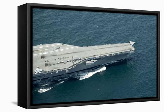 An X-47B Unmanned Combat Air System Launches from USS George H.W. Bush-null-Framed Stretched Canvas