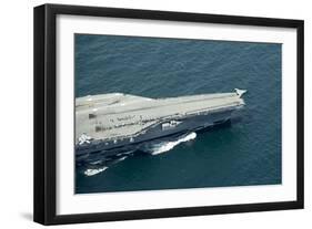 An X-47B Unmanned Combat Air System Launches from USS George H.W. Bush-null-Framed Photographic Print