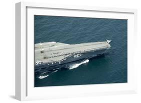 An X-47B Unmanned Combat Air System Launches from USS George H.W. Bush-null-Framed Photographic Print