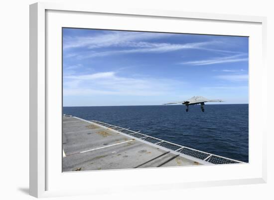 An X-47B Unmanned Combat Air System Launches from USS George H.W. Bush-null-Framed Photographic Print