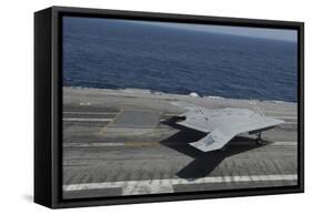 An X-47B Unmanned Combat Air System Makes an Arrested Landing-null-Framed Stretched Canvas