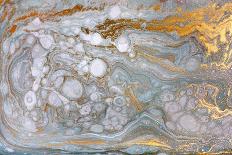 Gold Marbling Texture Design. Blue and Golden Marble Pattern. Fluid Art.-Ana Babii-Art Print