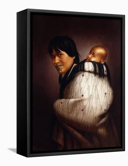 Ana Rupene and Child-Gottfried Lindauer-Framed Stretched Canvas