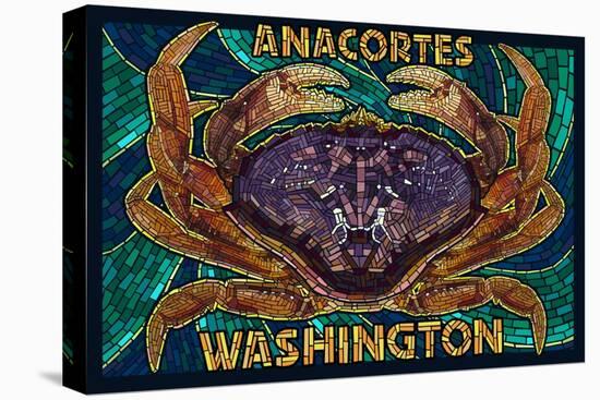 Anacortes, Washington - Dungeness Crab Mosaic-Lantern Press-Stretched Canvas